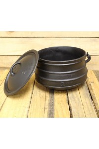 Potjie Cast Iron Flat Pot - 7 Quart Size 2