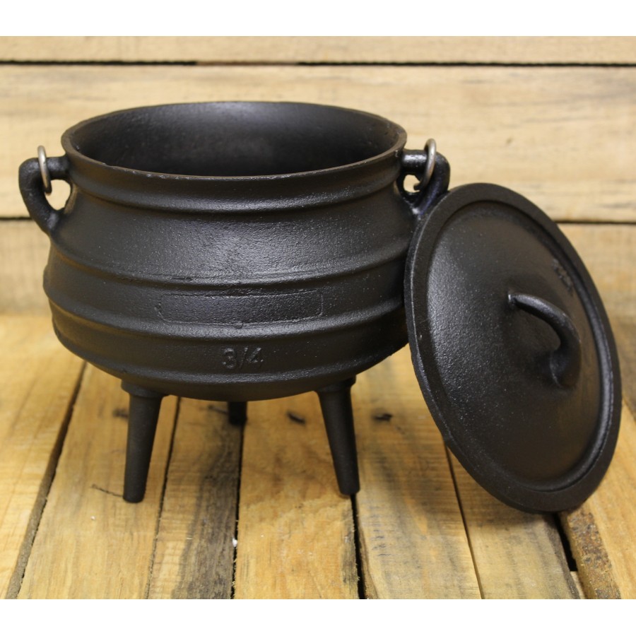 African Potjie Cauldron Pot - Cast Iron Pre-Seasoned Potjie