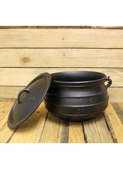 Potjie Cast Iron Flat Pot - 10 Quart Size 3