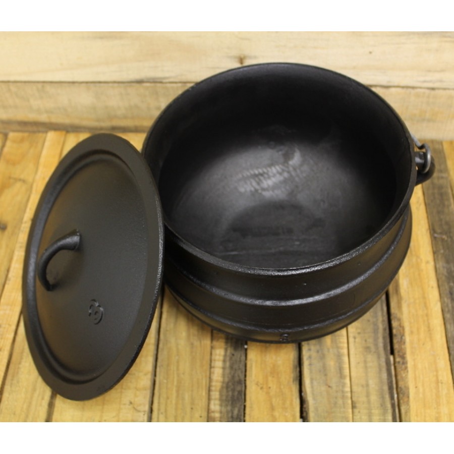 Flat Bottom Cast Iron Potbelly Cauldron - BBQ Grill Cast Iron Kettle