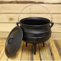 Size 3 Potjie Pot 8 quarts Pure Cast Iron Outdoor cooking