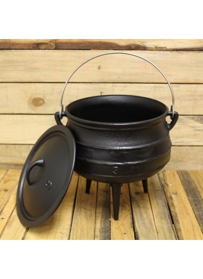 Cast Iron Potjie Cauldron - 2 Gallon, Size 3