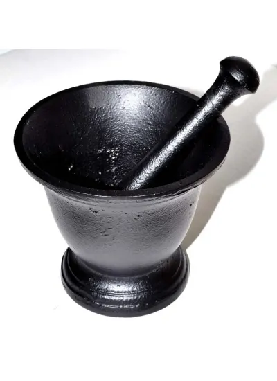 Cast Iron Footed Mortar and Pestle Set