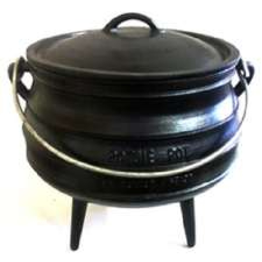 Cast Iron Potjie pot Cauldron Camping Kettle Survival Size 2 Bean pot 